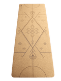 Tapis de yoga en liège naturel avec motifs Amazigh, idéal pour une pratique écologique et confortable-Tapis de Yoga Amazigh en Liège