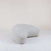 Oatmeal Half-Moon Meditation Cushion – Linen Cover & Natural Kapok Filling