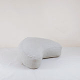 Off-white Half-Moon Meditation Cushion – Linen Cover & Natural Kapok Filling