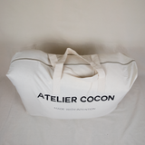 Sac de transport et rangement écru avec fermeture éclair imprimé Atelier Cocon