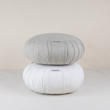 Zafus rond en lin, coussins de méditation artisanal garni de kapok, déhoussables et fait main au Maroc – Atelier Cocon