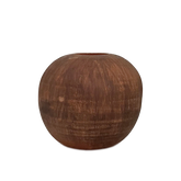 "Vase Pyrocosmic artisanal en céramique marocaine – Design sphérique rustique pour une décoration élégante et minimaliste.