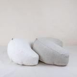 Off-white Half-Moon Meditation Cushion – Linen Cover & Natural Kapok Filling