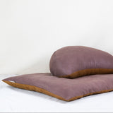 Ensemble de méditation en lin avec zafu demi-lune, zabuton et bolster au kapok, conçu pour une pratique confortable et facile à déplacer