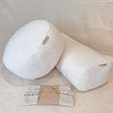 Bundle Bien-Être en Lin Ivoire : Bolster de Yoga, Zafu & Masque Lavande