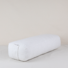Bolster rectangulaire en lin écru, fait main au Maroc – Atelier Cocon
