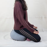 Oatmeal Half-Moon Meditation Cushion – Linen Cover & Natural Kapok Filling