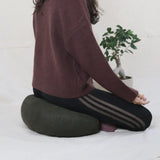 Coussin de Méditation Demi-Lune en Lin - Fuzen en Lin Vert Zaity